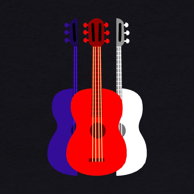 Red, White and Blue Guitar by evisionarts